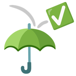 umbrella and check mark button