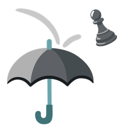 umbrella and chess pawn