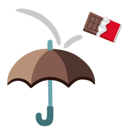 umbrella and chocolate bar