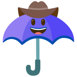 umbrella and cowboy hat face
