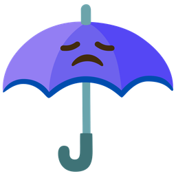 umbrella and disappointed face