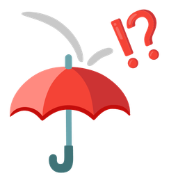 umbrella and exclamation question mark
