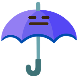 umbrella and expressionless face
