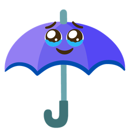 umbrella and face holding back tears