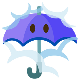 umbrella and face in clouds