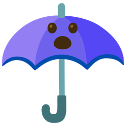 umbrella and face with open mouth
