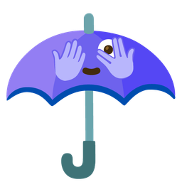 umbrella and face with peeking eye