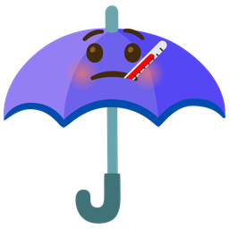umbrella and face with thermometer