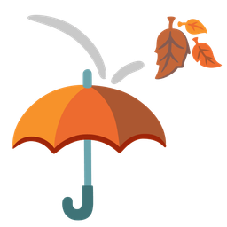 umbrella and fallen leaf