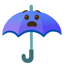 umbrella and fearful face