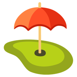 umbrella and flag in hole