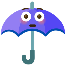 umbrella and flushed face