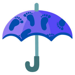 umbrella and footprints