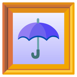 umbrella and framed picture