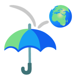 umbrella and globe showing Europe-Africa