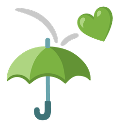 umbrella and green heart