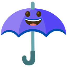Umbrella and Grinning face