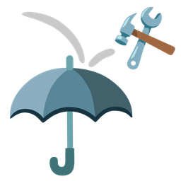 umbrella and hammer and wrench