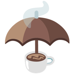 umbrella and hot beverage