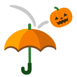 umbrella and jack-o-lantern