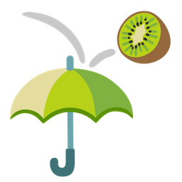 umbrella and kiwi fruit
