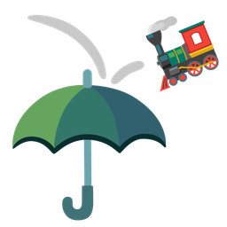 umbrella and locomotive