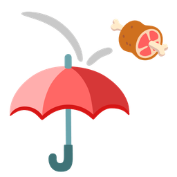 umbrella and meat on bone