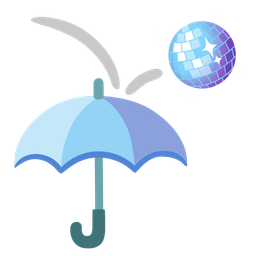 umbrella and mirror ball