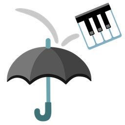 umbrella and musical keyboard