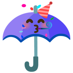 umbrella and partying face