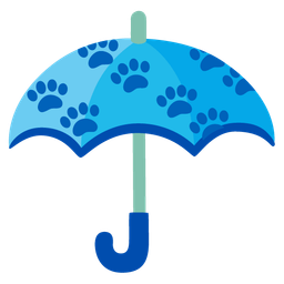 umbrella and paw prints