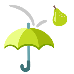 umbrella and pear