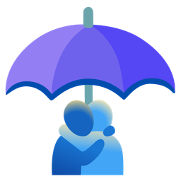 umbrella and people hugging