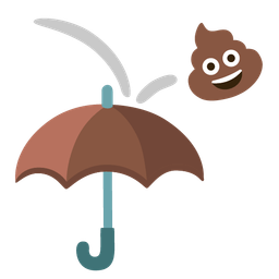 umbrella and pile of poo