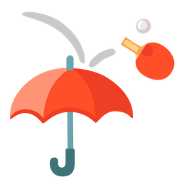 umbrella and ping pong