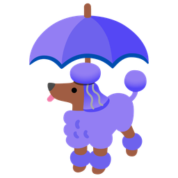 umbrella and poodle
