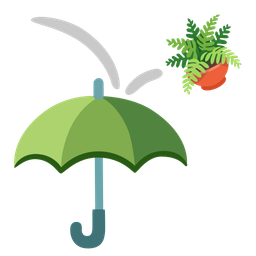 umbrella and potted plant