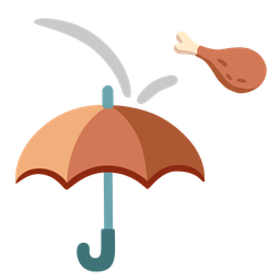 umbrella and poultry leg