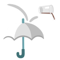 umbrella and pouring liquid