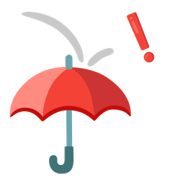 umbrella and red exclamation mark