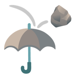 umbrella and rock