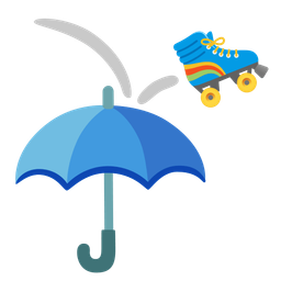 umbrella and roller skate
