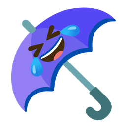 Umbrella and Rolling on the floor laughing