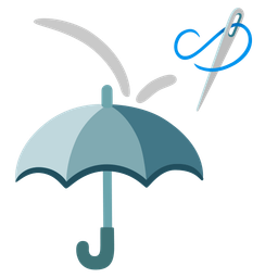 umbrella and sewing needle