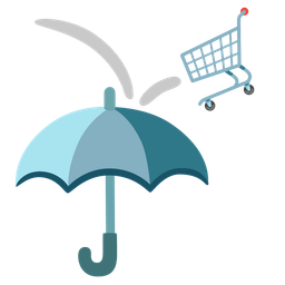 umbrella and shopping cart