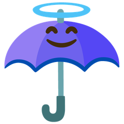 Umbrella and Smiling face with halo