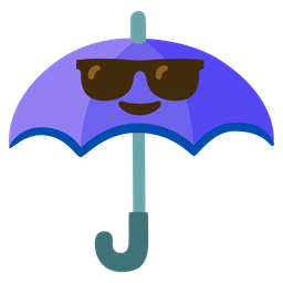 umbrella and smiling face with sunglasses