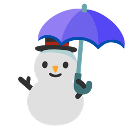 umbrella and snowman without snow