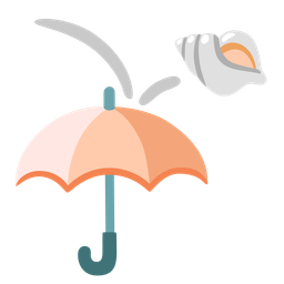 umbrella and spiral shell
