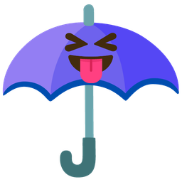 Umbrella and Squinting face with tongue